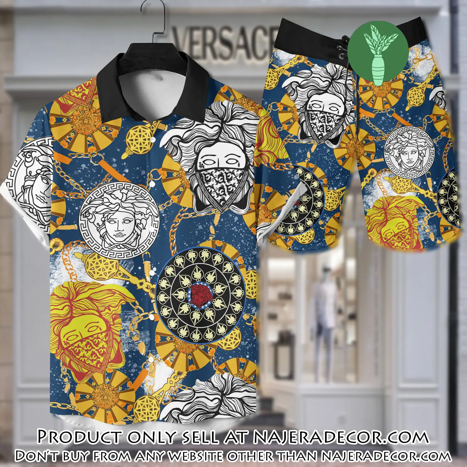 Versace luxury hawaiian shirt & short set lhs1210 njr2207621